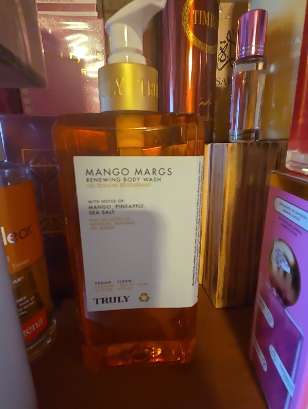 TRULY Mango Margs Renewing Body Wash - Amber Orange Bottle